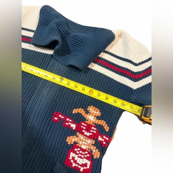 The J. Peterman Company  Small 100% Cotton vintage-style Cowichan knit zip-up - Picture 12 of 14